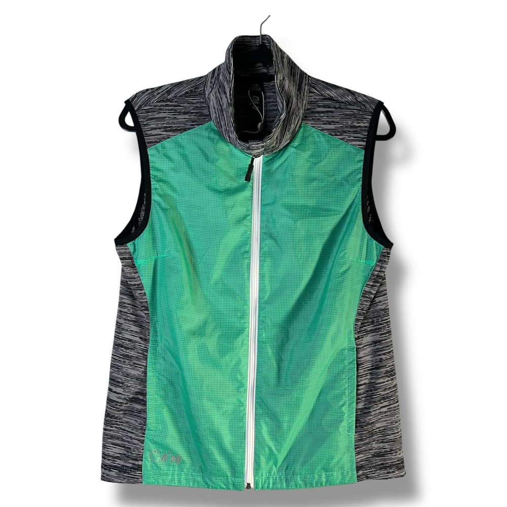 N'vo Nivo Sport Women Sz Large Performance‎ Full Zip Golf Running Vest Pockets